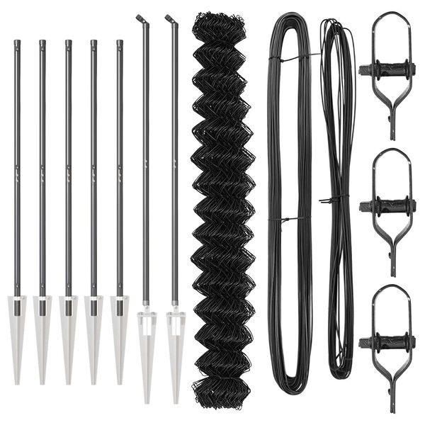 vidaXL Fence Post Grey 10 x 1.5 m (40 x 40 mm mesh) Steel and PVC