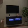 vidaXL TV Wall Cabinet Black Oak 80 x 30 x 40 cm Engineered Wood