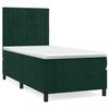 vidaXL Box Spring Bed with Mattress Dark Green 100x200 cm Velvet