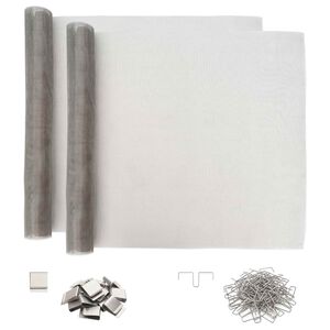 vidaXL Light Shaft Cover with Clips 2 pcs 70 x 130 cm Silver