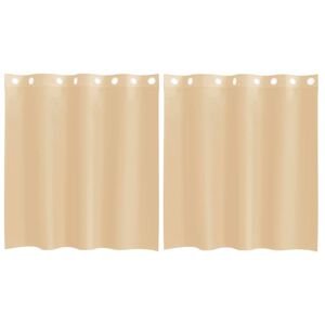 vidaXL Voile Curtains with Grommets 2 pcs Sand