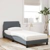 vidaXL Bed with Mattress "Dover" Dark Grey Single Velvet