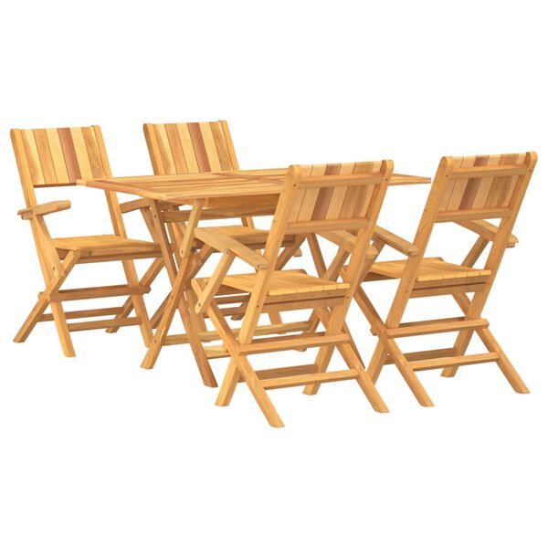 vidaXL 5 Piece Garden Dining Set Solid Wood Teak