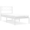 vidaXL Metal Bed Frame without Mattress with Headboard White 100x200cm