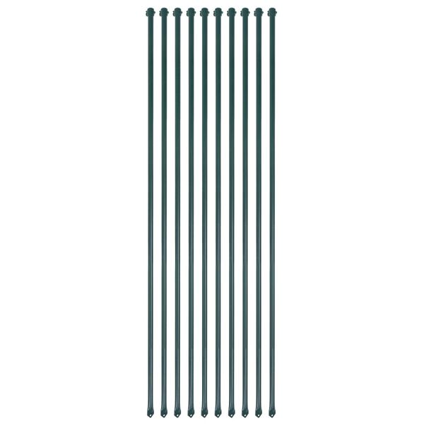 vidaXL Garden Posts 10 pcs 1.5 m Metal Green