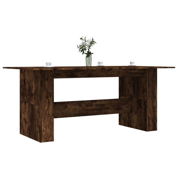 vidaXL Dining Table Smoked Oak 180x90x76 cm Engineered Wood