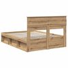 vidaXL Bed Frame Artisian Oak 140 x 200 cm Solid Pine Wood