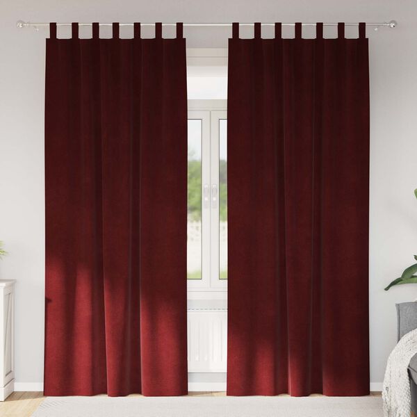 vidaXL Blackout Curtains 2 pcs Wine Red 140 x 245 cm Velvet