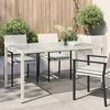 vidaXL Garden Table 150x90x75 cm Tempered Glass and Poly Rattan White