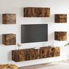 vidaXL 7 Piece TV Cabinet Set Smoked Oak Engineered Wood