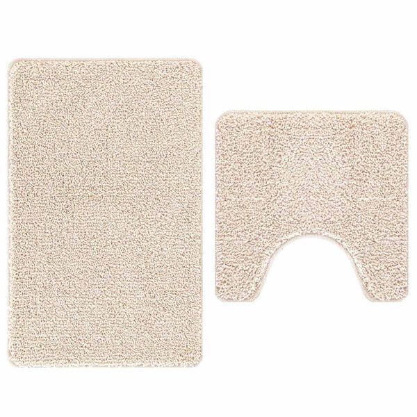 vidaXL Anti-slip Bath Mat Set 2 pcs Cream PP