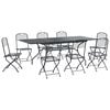 vidaXL Garden Dining Set 9 pcs Anthracite Mesh and Steel