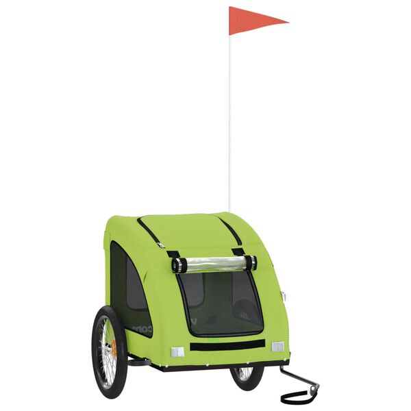 vidaXL Pet Bike Trailer Green Oxford Fabric and Iron