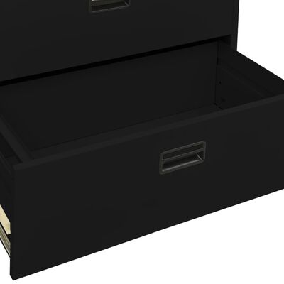 vidaXL Filing Cabinet Black 90x46x134 cm Steel