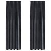 vidaXL Blackout Curtains 2 pcs Dark Grey 140 x 225 cm Velvet