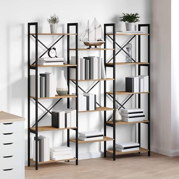 vidaXL Bookshelf Artisan Oak 156 x 25 x 167 cm Engineered Wood