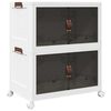 vidaXL Stackable Storage Box with Wheels 2-Tier 75 L 64x40x76 cm