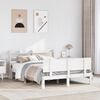 vidaXL Bed Frame with Headboard without Mattress White 150x200 cm King Size