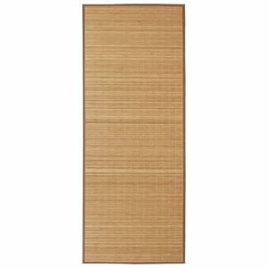 Rectangular Brown Bamboo Rug 80 x 200 cm