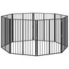 vidaXL Dog Gate 8 pcs Black 80 x 100 cm Galvanised Steel