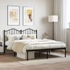 vidaXL Metal Bed Frame without Mattress with Headboard Black 140x190cm