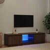vidaXL TV Cabinet with LED Lights Brown Oak 140x40x36 cm