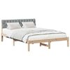 vidaXL Bed frame Brown and light grey 135 x 190 cm Solid pine wood