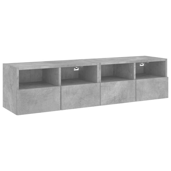 vidaXL TV Wall Cabinets 2 pcs Concrete Grey 60x30x30 cm Engineered Wood