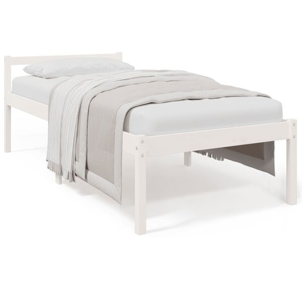 vidaXL Senior Bed without Mattress White 90x200cm Solid Wood Pine