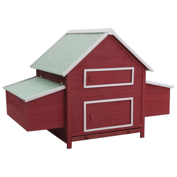 vidaXL Chicken Coop Red 157x97x110 cm Wood