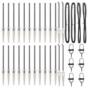 vidaXL Fence Post Other 26 pcs Grey 3.2 x 3.2 x 60 cm Steel