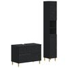 vidaXL 2 Piece Bathroom Cabinet Set DELFT Black Engineered Wood