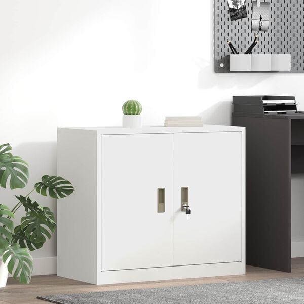 vidaXL Storage Cabinet White 80 x 40 x 70 cm Cold-Rolled Steel