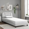 vidaXL Bed Frame with LED without Mattress "Hvar" White 80x200 cm