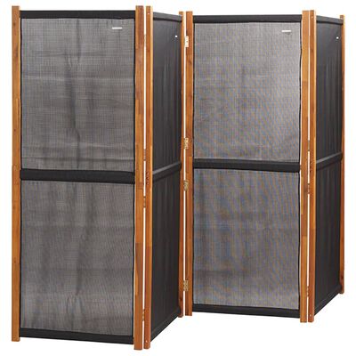vidaXL 4-Panel Room Divider Black 280x180 cm