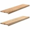 vidaXL Stair Treads 2 pcs Untreated 110x30x2 cm Solid Wood Oak