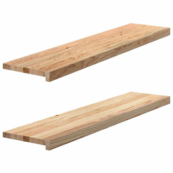 vidaXL Stair Treads 2 pcs Untreated 110x30x2 cm Solid Wood Oak