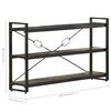 vidaXL 3-Tier Bookcase Black 140x30x80 cm Solid Mango Wood
