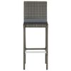 vidaXL 5 Piece Garden Bar Set Grey Solid Wood Acacia and Poly Rattan