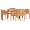vidaXL 5 Piece Banana Garden Lounge Set Solid Teak Wood