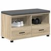 vidaXL Hall Bench with Cushion with Drawer Sonoma Oak 80 x 38 x 46 cm