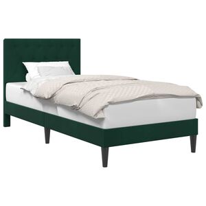 vidaXL Bed Frame with Headboard Black 90 x 190 cm Velvet