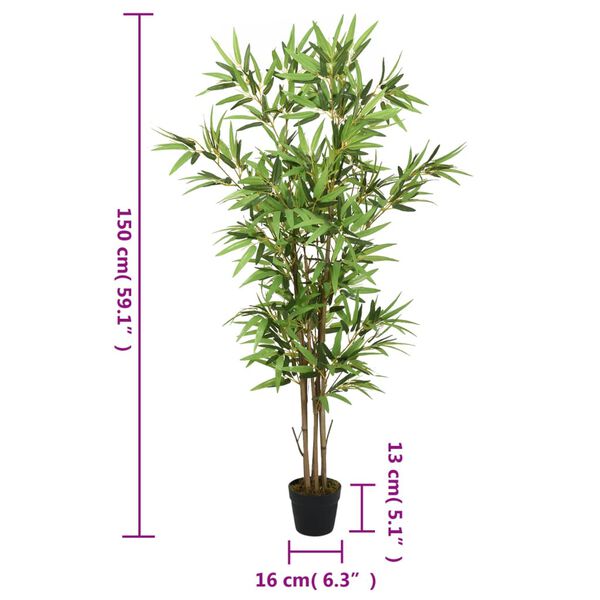 vidaXL Artificial Bamboo Tree 828 Leaves 150 cm Green