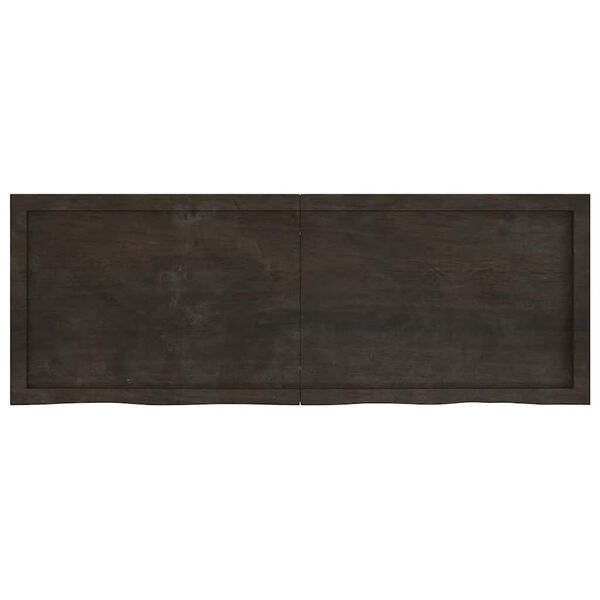vidaXL Table Top Dark Brown 140x50x(2-6) cm Treated Solid Wood Oak
