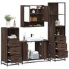 vidaXL 4 Piece Bathroom Furniture Set Brown Oak Engineered Wood