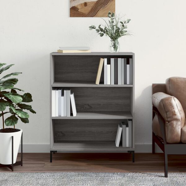 vidaXL Bookcase Grey Sonoma 69.5x32.5x90 cm Engineered Wood