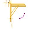 vidaXL Hanging Balcony Table Mustard 60 x 39 x 65 cm Steel
