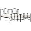 vidaXL Metal Bed Frame without Mattress with Footboard Black 160x200cm