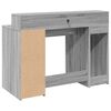 vidaXL Desk with LED Lights Grey Sonoma 120x55x91 cm Engineered Wood