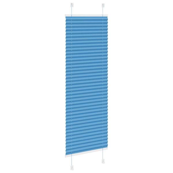 vidaXL Pleated Blind Blue 40x150 cm Fabric Width 39.4 cm Polyester